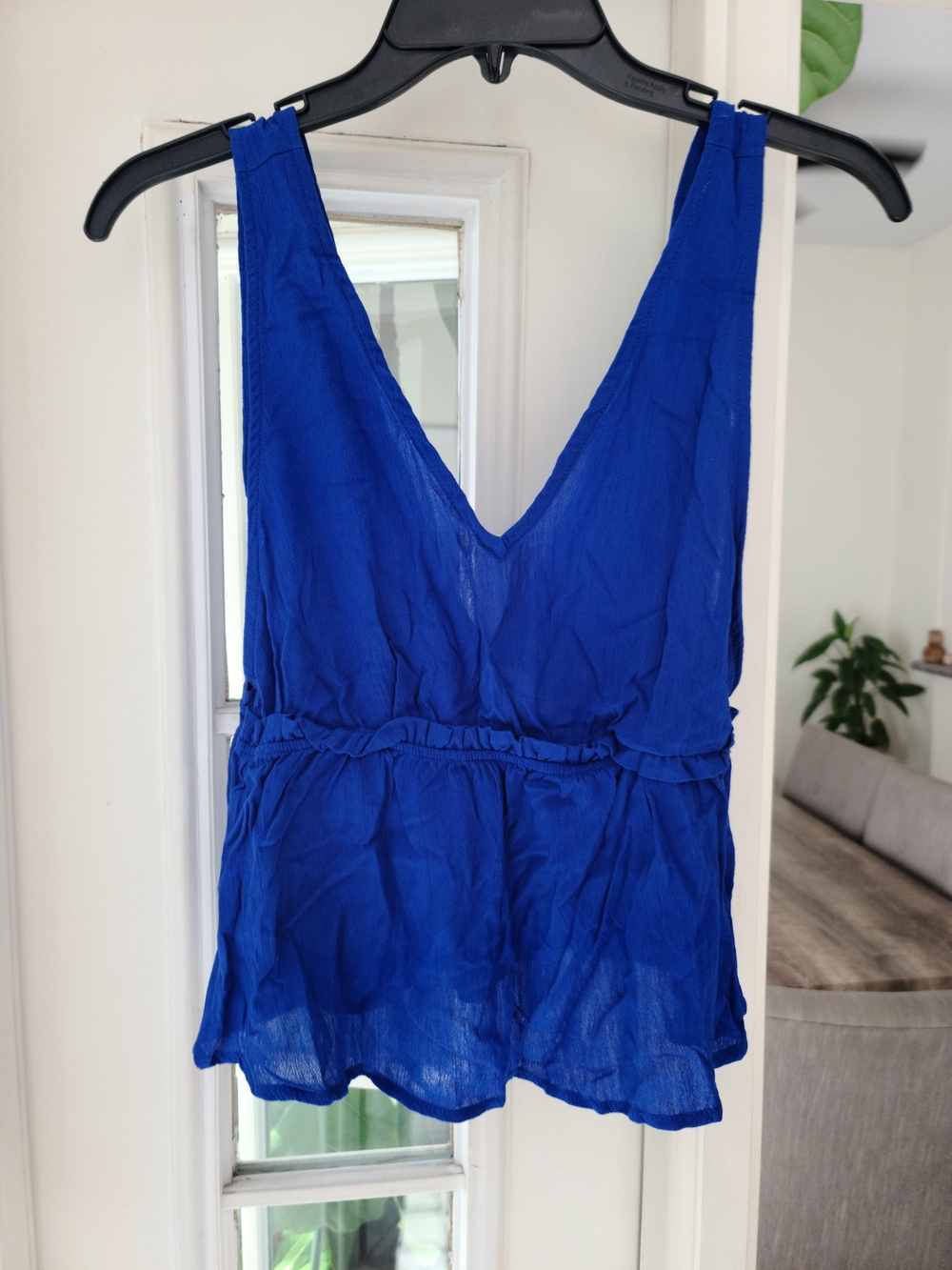 Sadie & Sage Royal Blue V-Neck Sleeveless Peplum Camisole